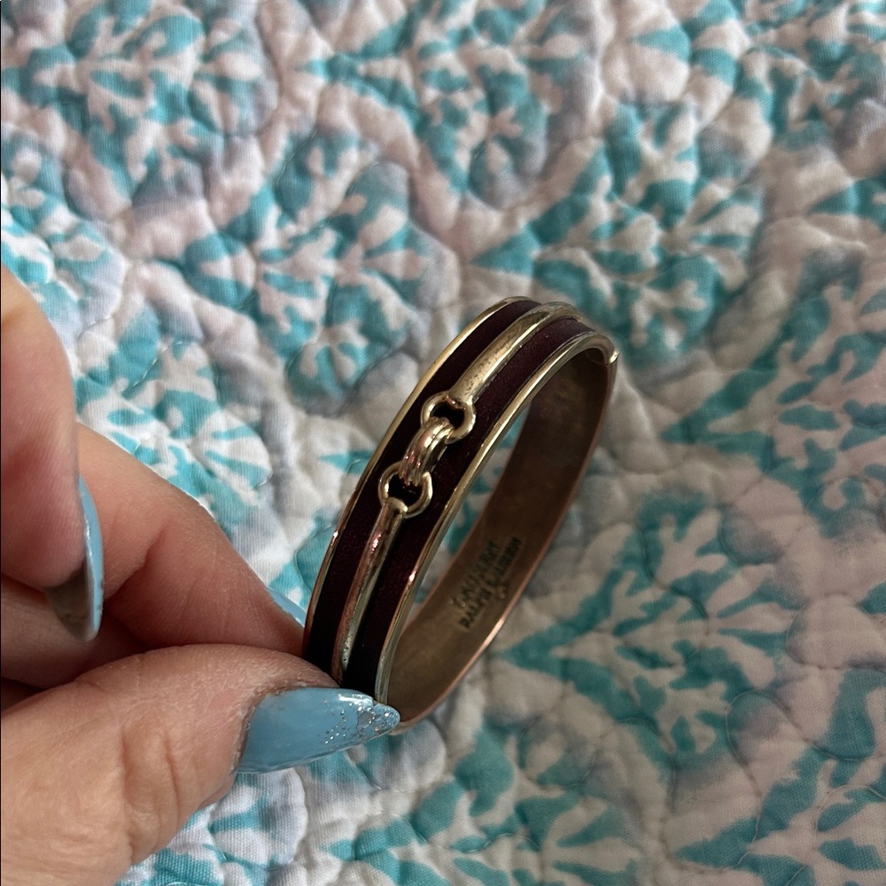 Lauren Ralph Lauren Gold and Brown cuff bracelet.